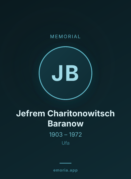 Memorial portrait of Jefrem Charitonowitsch Baranow
