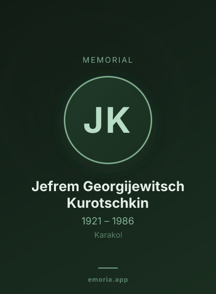Memorial portrait of Jefrem Georgijewitsch Kurotschkin