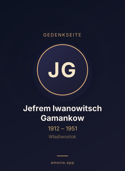 Gedenkportrait von Jefrem Iwanowitsch Gamankow
