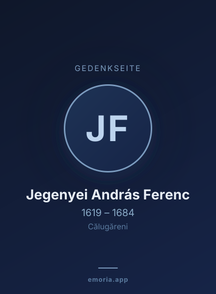 Gedenkportrait von Jegenyei András Ferenc