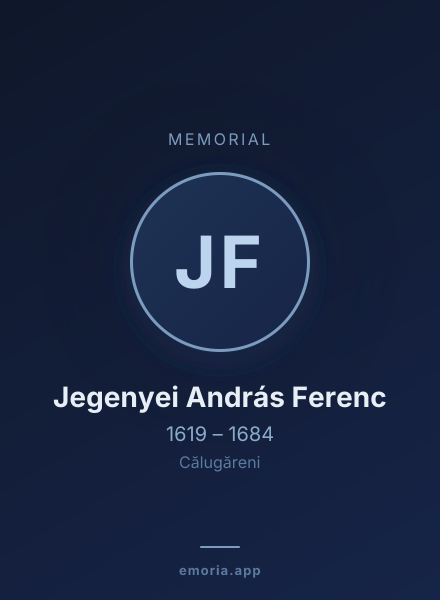 Memorial portrait of Jegenyei András Ferenc
