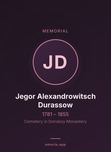 Memorial portrait of Jegor Alexandrowitsch Durassow