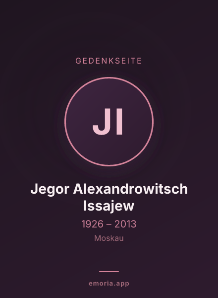 Gedenkportrait von Jegor Alexandrowitsch Issajew