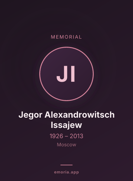Memorial portrait of Jegor Alexandrowitsch Issajew