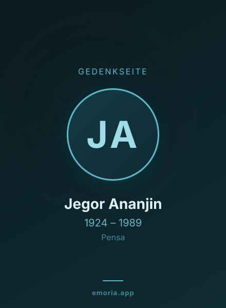 Gedenkportrait von Jegor Ananjin