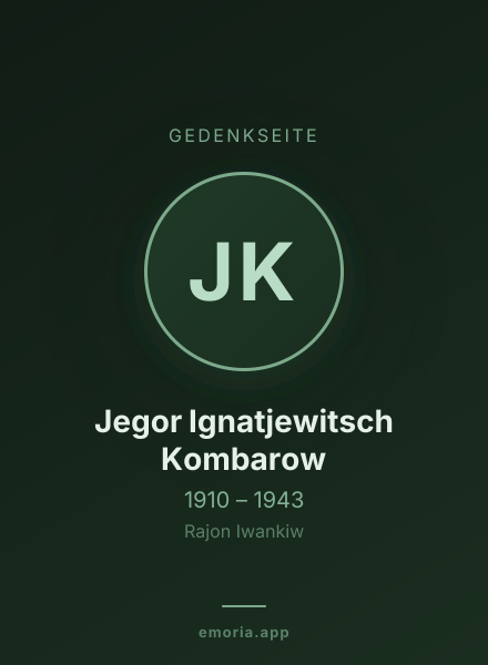Gedenkportrait von Jegor Ignatjewitsch Kombarow
