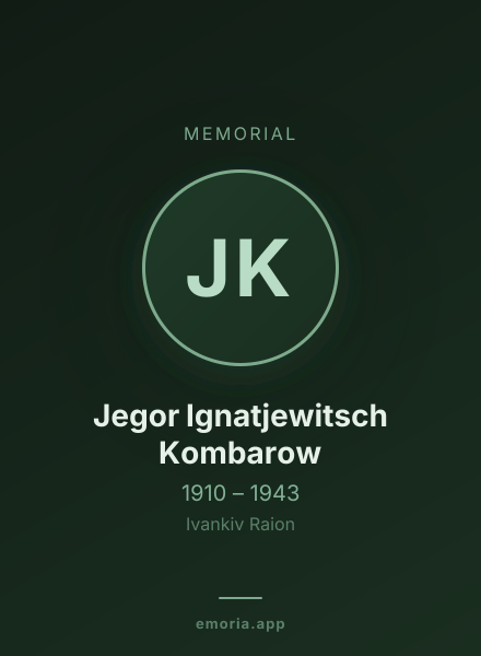 Memorial portrait of Jegor Ignatjewitsch Kombarow