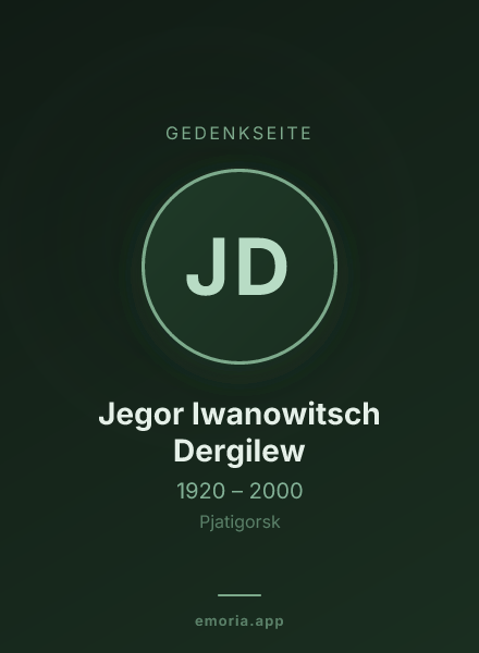 Gedenkportrait von Jegor Iwanowitsch Dergilew