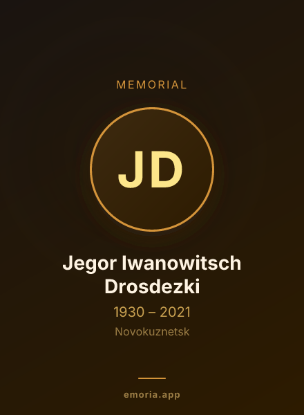 Memorial portrait of Jegor Iwanowitsch Drosdezki