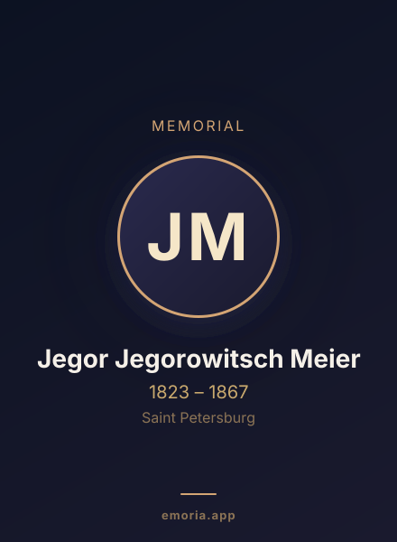 Memorial portrait of Jegor Jegorowitsch Meier