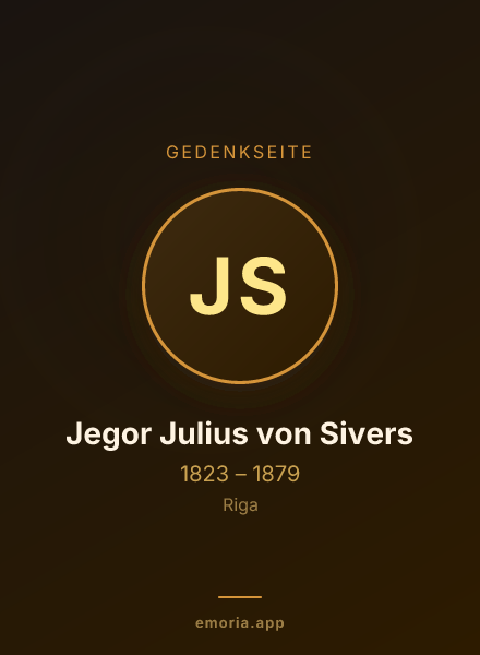 Gedenkportrait von Jegor Julius von Sivers
