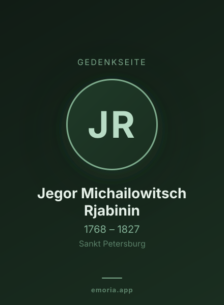 Gedenkportrait von Jegor Michailowitsch Rjabinin