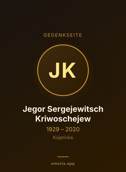 Gedenkportrait von Jegor Sergejewitsch Kriwoschejew