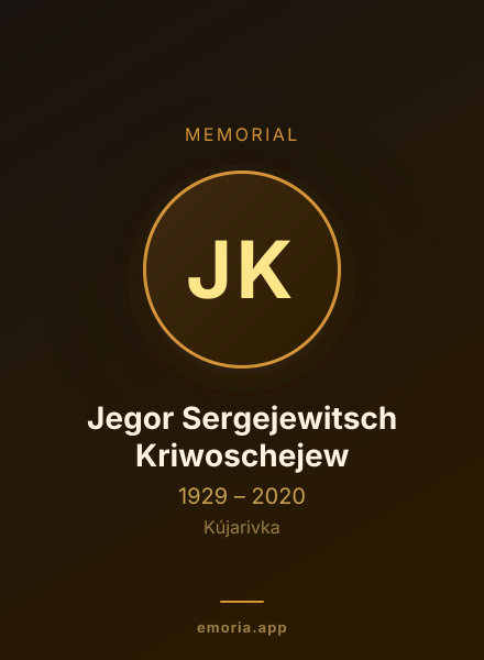 Memorial portrait of Jegor Sergejewitsch Kriwoschejew