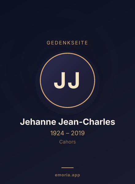 Gedenkportrait von Jehanne Jean-Charles
