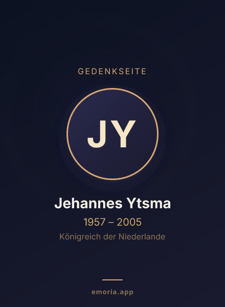 Gedenkportrait von Jehannes Ytsma