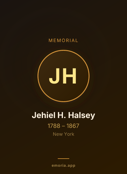 Memorial portrait of Jehiel H. Halsey