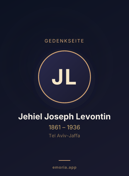 Gedenkportrait von Jehiel Joseph Levontin