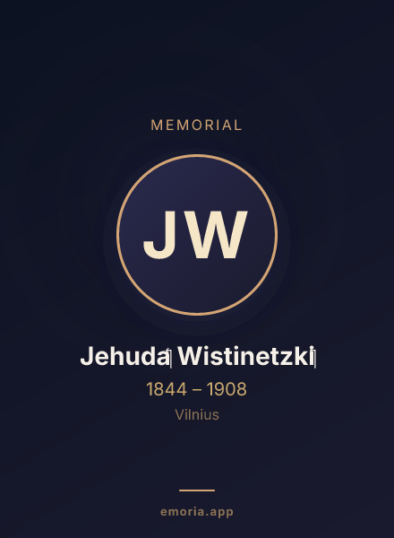 Memorial portrait of Jehuda‏ Wistinetzki‏