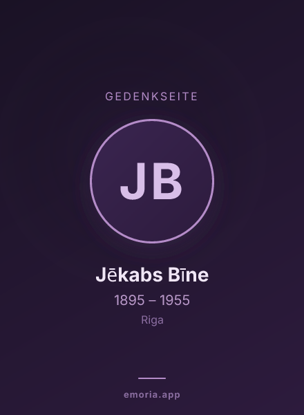 Gedenkportrait von Jēkabs Bīne