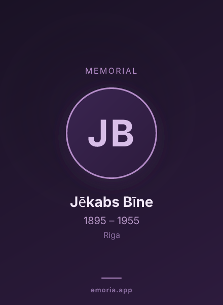 Memorial portrait of Jēkabs Bīne