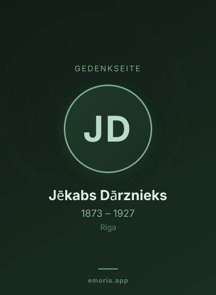 Gedenkportrait von Jēkabs Dārznieks