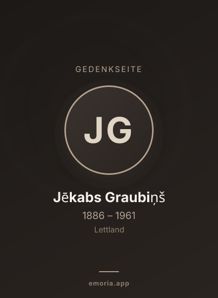 Gedenkportrait von Jēkabs Graubiņš