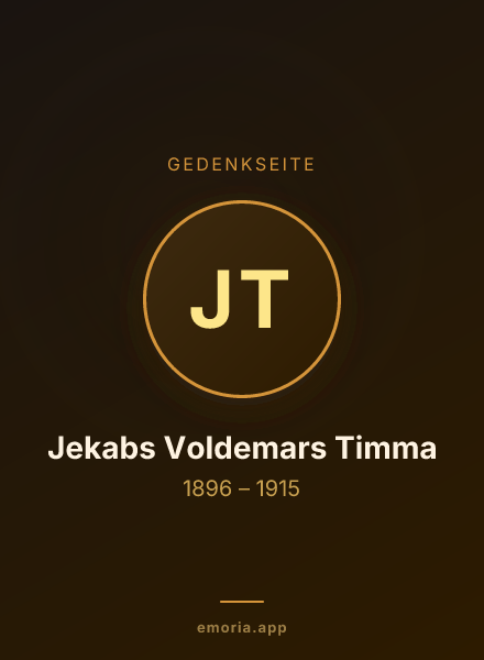 Gedenkportrait von Jekabs Voldemars Timma