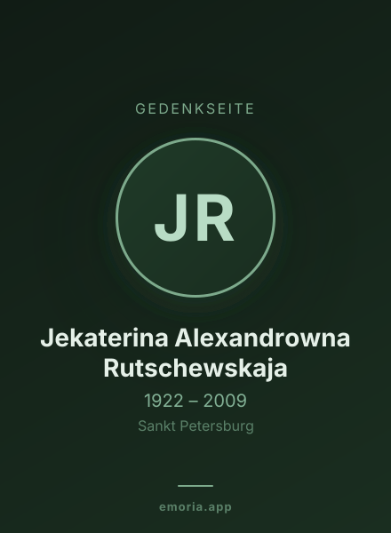 Gedenkportrait von Jekaterina Alexandrowna Rutschewskaja