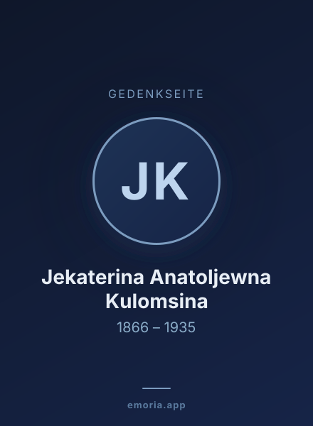 Gedenkportrait von Jekaterina Anatoljewna Kulomsina