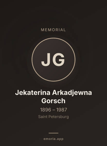 Memorial portrait of Jekaterina Arkadjewna Gorsch