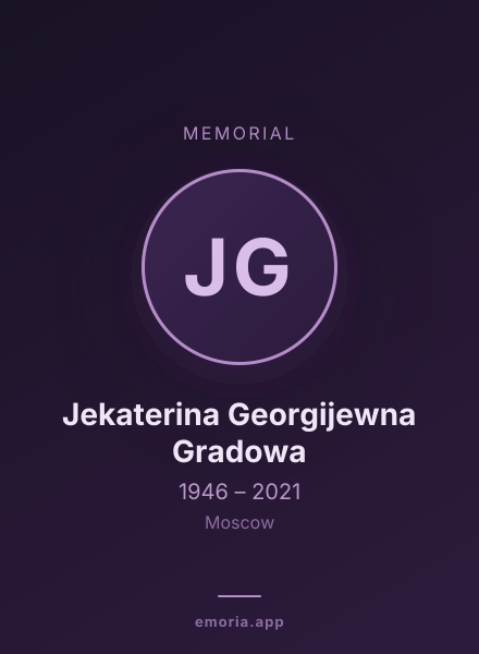 Memorial portrait of Jekaterina Georgijewna Gradowa