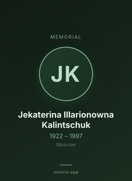 Memorial portrait of Jekaterina Illarionowna Kalintschuk