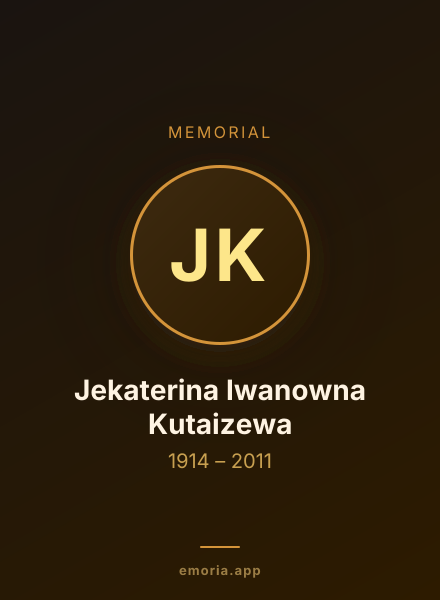 Memorial portrait of Jekaterina Iwanowna Kutaizewa