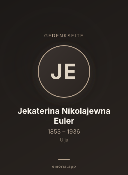 Gedenkportrait von Jekaterina Nikolajewna Euler