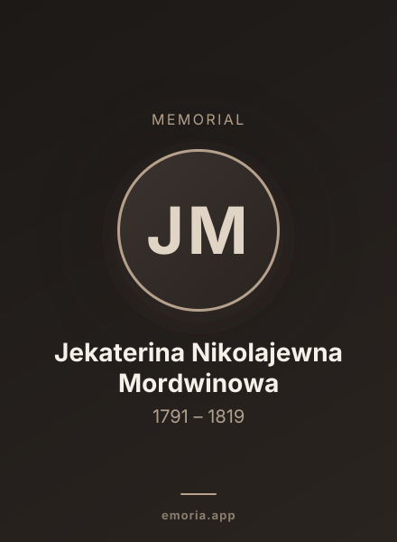 Memorial portrait of Jekaterina Nikolajewna Mordwinowa