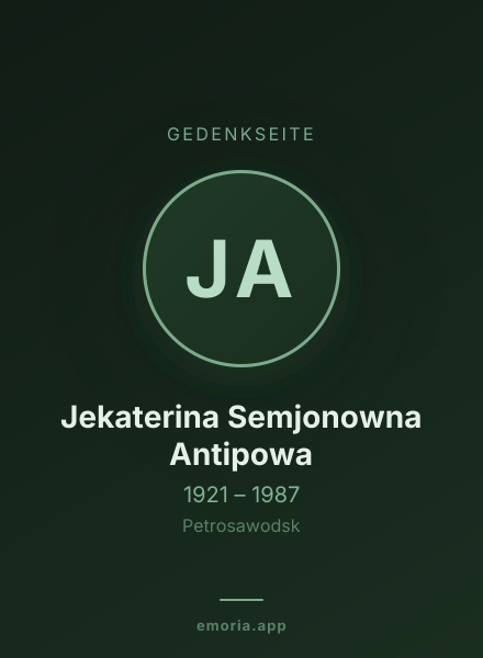 Gedenkportrait von Jekaterina Semjonowna Antipowa