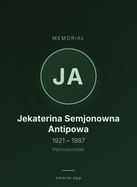 Memorial portrait of Jekaterina Semjonowna Antipowa