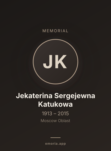 Memorial portrait of Jekaterina Sergejewna Katukowa