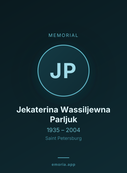 Memorial portrait of Jekaterina Wassiljewna Parljuk