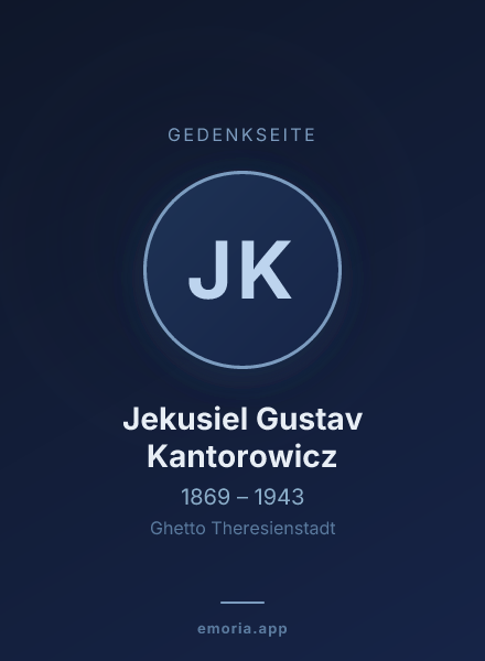 Gedenkportrait von Jekusiel Gustav Kantorowicz