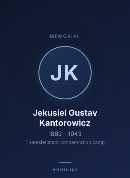Memorial portrait of Jekusiel Gustav Kantorowicz
