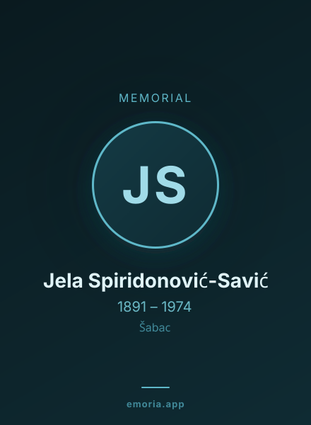 Memorial portrait of Jela Spiridonović-Savić