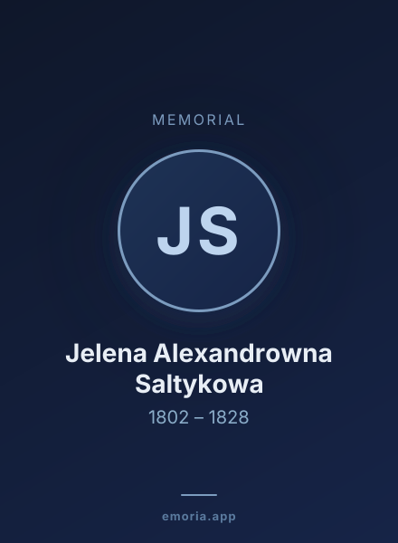 Memorial portrait of Jelena Alexandrowna Saltykowa