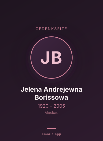 Gedenkportrait von Jelena Andrejewna Borissowa