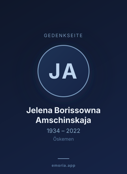 Gedenkportrait von Jelena Borissowna Amschinskaja