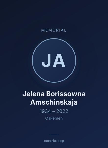 Memorial portrait of Jelena Borissowna Amschinskaja