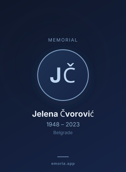 Memorial portrait of Jelena Čvorović