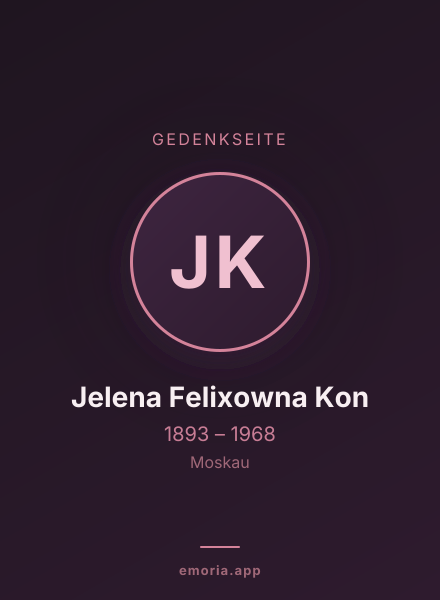 Gedenkportrait von Jelena Felixowna Kon
