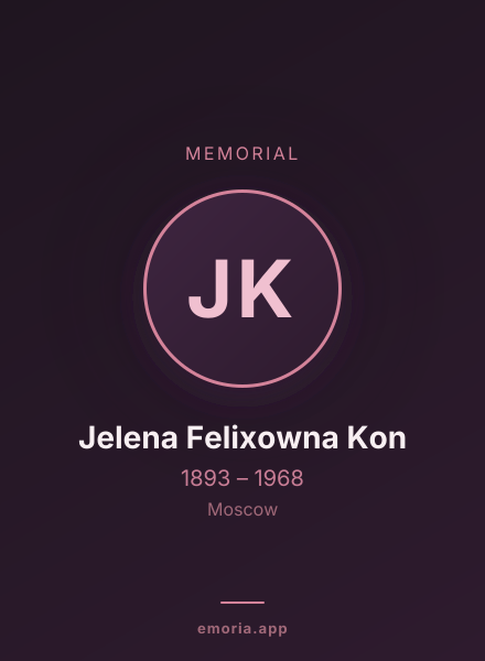 Memorial portrait of Jelena Felixowna Kon